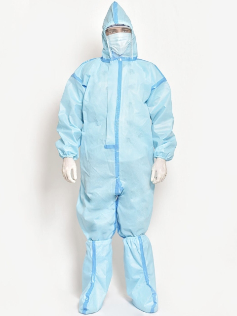 

Swayam Unisex Blue Non Woven Sealed Pre Protective Bodysuit & Mask