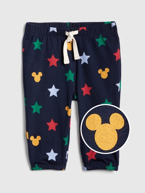 

GAP Infants Boys Navy Blue Mickey Mouse Print Pull-On Pants