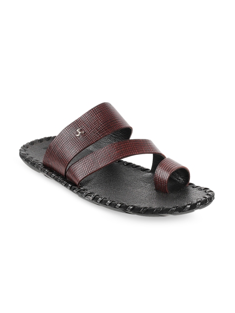

Mochi Men Burgundy & Black Leather Comfort Sandals