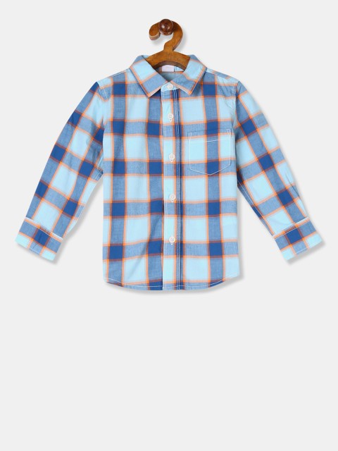 

GAP Boys Blue Regular Fit Checked Casual Shirt
