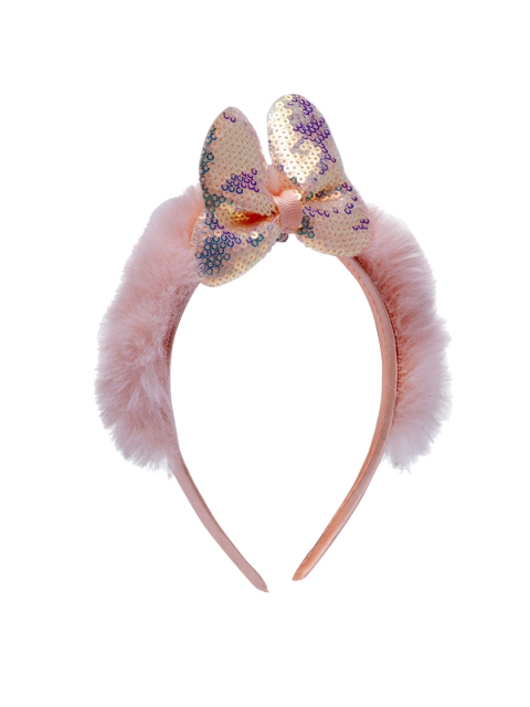 

Stoln Girls Peach-Coloured Fur Hairband