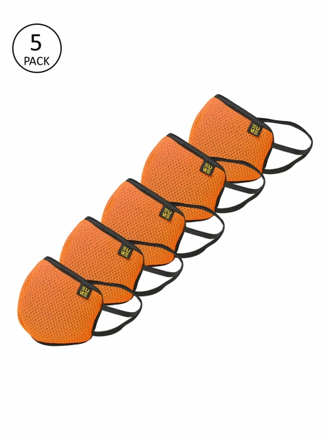 

EUME Unisex 5 Pcs Orange 4-Ply Protect+ 95 Reusable Outdoor Masks