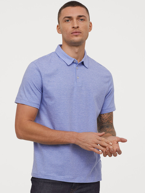 

H&M Men Blue Polo Shirt Slim Fit