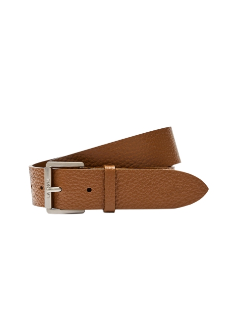 

Lacoste Men Brown Leather Textured Belt