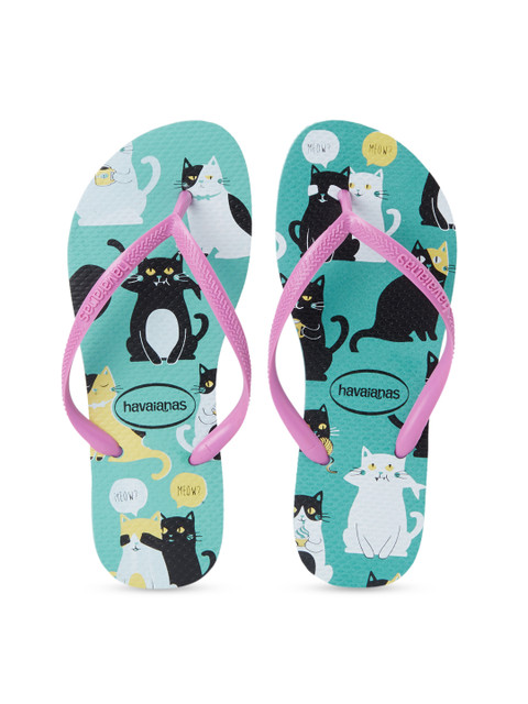 

Havaianas Women Pink & Green Printed Thong Flip-Flops