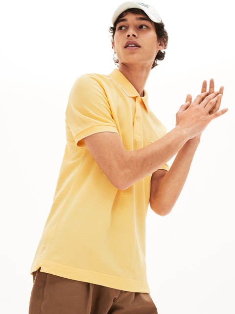

Lacoste Men Yellow Solid Polo Collar T-shirt