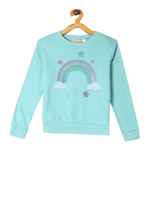 

The Childrens Place Girls Blue Embellished Sweatshirt