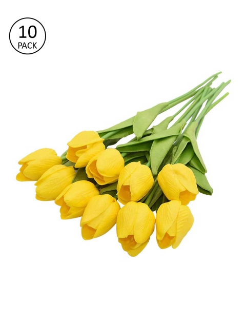 

Art Street Set Of 10 Yellow & Green Artificial Tulip Flowers