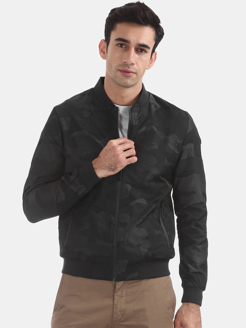 

Ed Hardy Men Black Camo Print Bomber Jacket