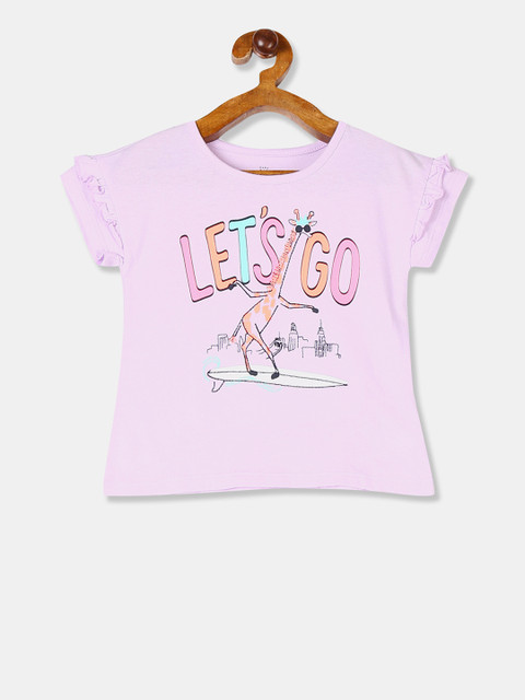 

GAP Girls Pink Printed Pure Cotton Top