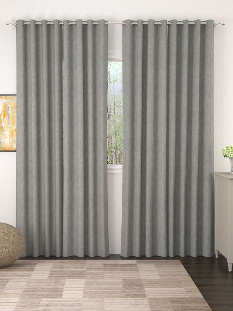 

Story@home Grey Set of 4 Jacquard Textured Door Curtains