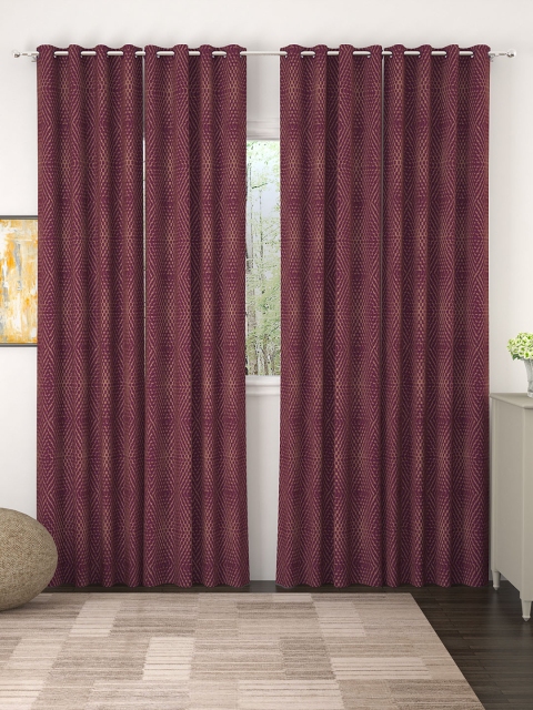 

Story@home Magenta Printed Set of 4 Door Curtains