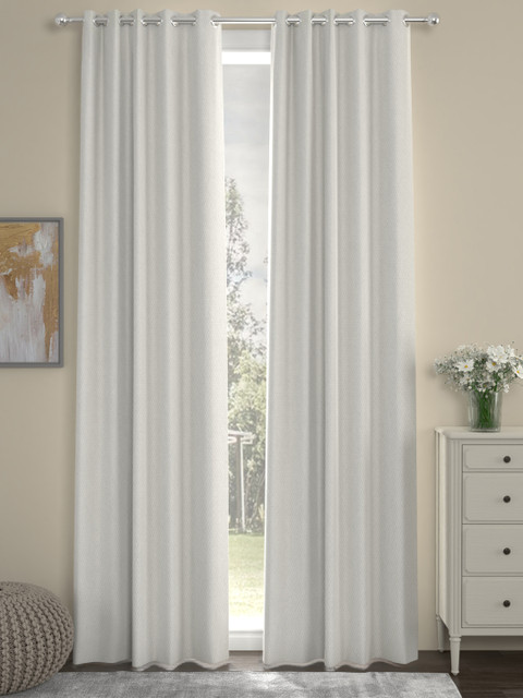 

ROSARA HOME Off-White Solid Set of 2 Door Curtains
