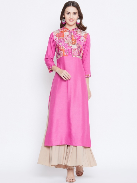 

rangeelo rajasthan Women Pink Printed Straight Kurta