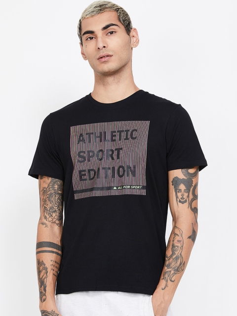 

Kappa Men Black Printed Round Neck T-shirt