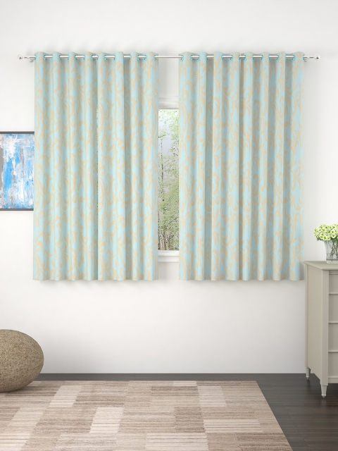 

Story@home Turquoise Blue Set of 4 Window Curtains