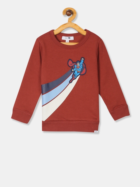 

GAP Boys Brown Crew Neck DC Graphic Sweatshirt