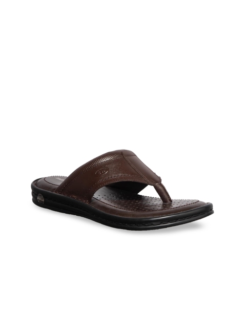

Khadims Men Brown Leather Comfort Sandals