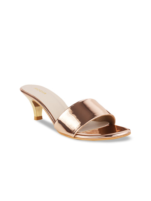 

Rocia Women Rose Gold-Toned Solid Kitten Heels