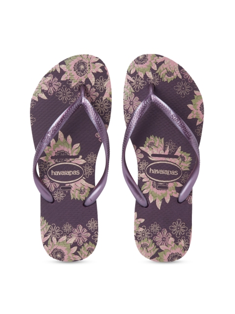 

Havaianas Women Purple & Beige Printed Thong Flip-Flops