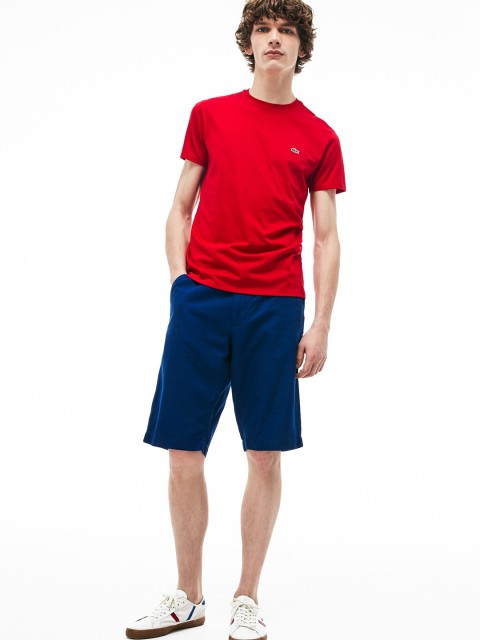 

Lacoste Men Red Solid Pima Round Neck T-shirt