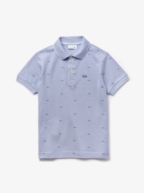 

Lacoste Boys Blue Brand Logo Print Polo Collar T-shirt