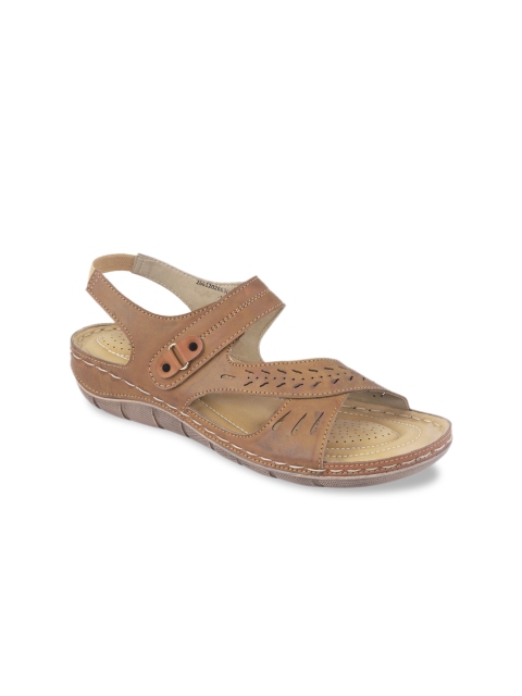 

Khadims Women Brown Textured Sandals