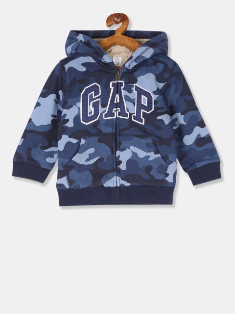 

GAP Boys Blue Camouflage Printed Hooded Sweatshirt