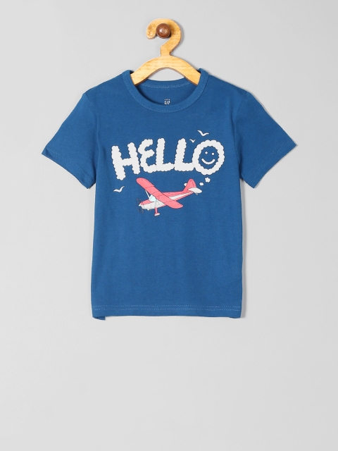 

GAP Boys Blue Printed Round Neck T-shirt