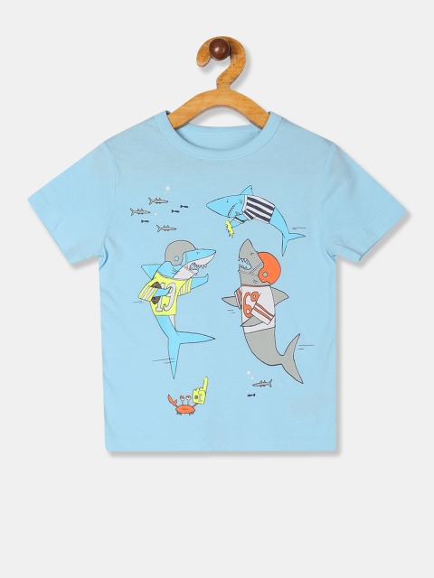

GAP Boys Blue Printed Round Neck T-shirt