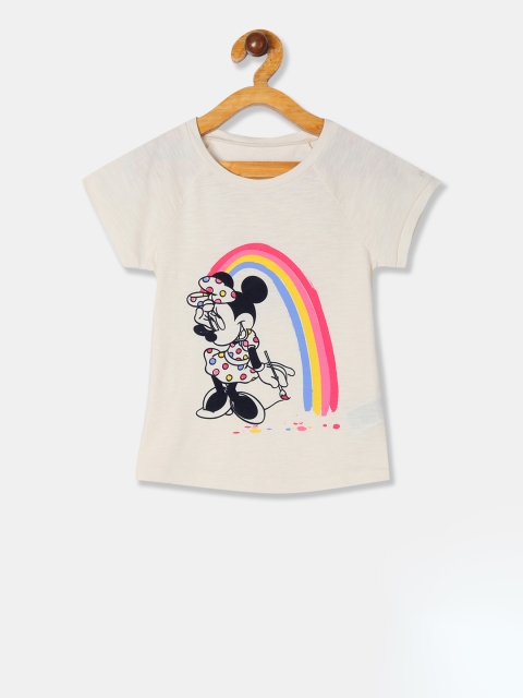 

GAP Girls Off-White Printed Round Neck T-shirt