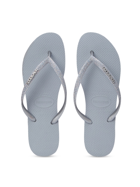 

Havaianas Women Grey Glitter Thong Flip-Flops