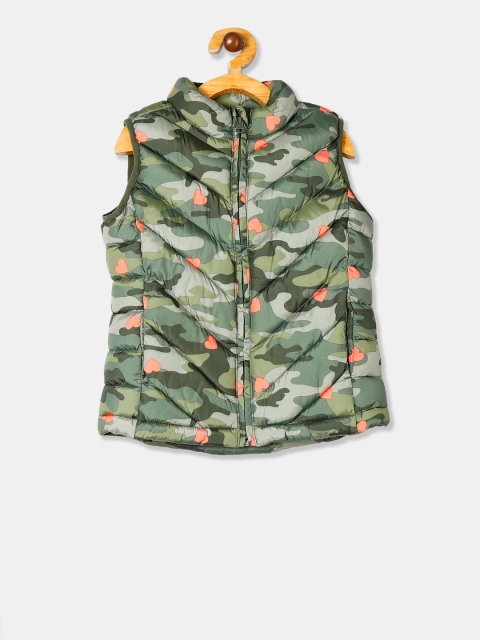 

GAP Girls Green Printed Quilted Jacket
