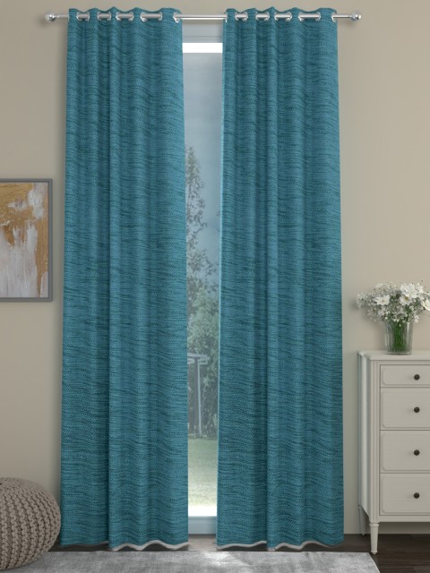 

ROSARA HOME Teal Set of 2 Door Curtains