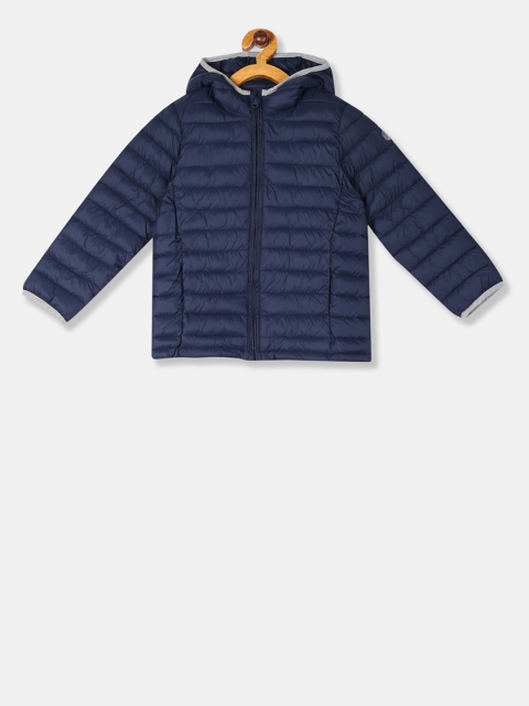 

GAP Boys Navy Blue Solid Puffer Hooded Jacket