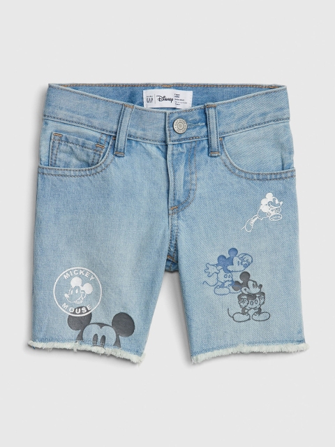 

GAP Boys Blue Mickey Mouse Printed Regular Fit Shorts