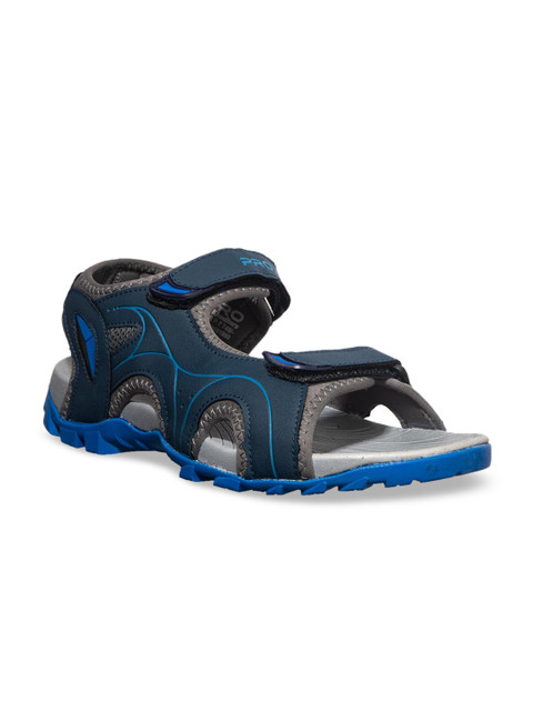 

Khadims Men Navy Blue & Grey Solid Sports Sandals