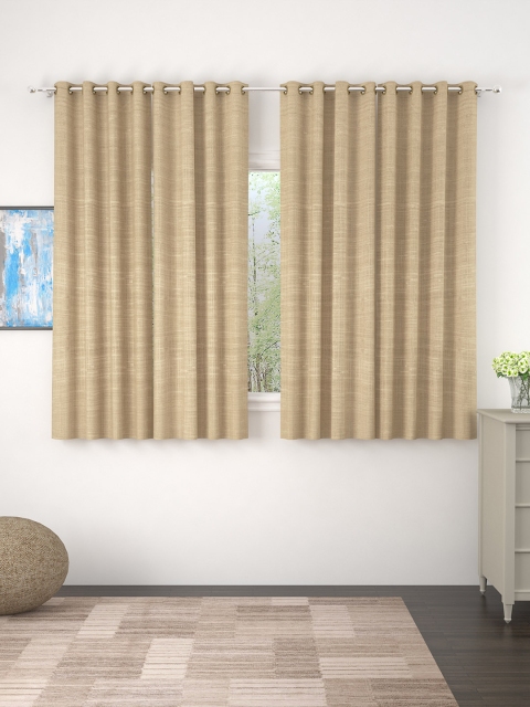 

Story@home Beige Set of 4 Jacquard Textured Window Curtains