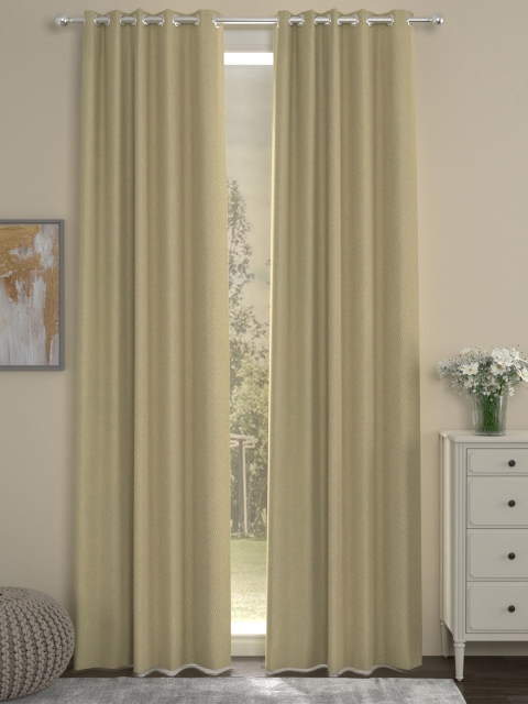 

ROSARA HOME Beige Set of 2 Long Door Curtains