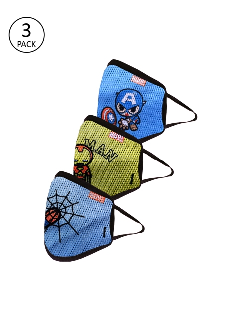 

Marvel by Wear Your Mind Boys Pack Of 3 Reusable 3 Ply Protective Outdoor Face Masks, Blue