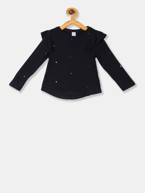 

GAP Girls Navy Blue Printed Top