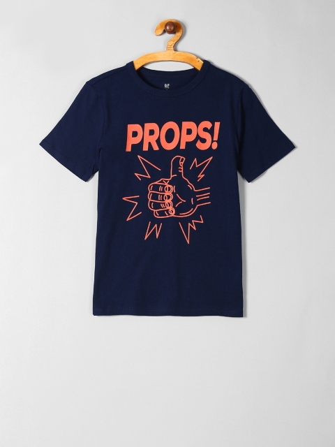 

GAP Boys Navy Blue Graphic Short Sleeve T-Shirt