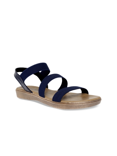 

SOLES Women Navy Blue Solid Open Toe Flats