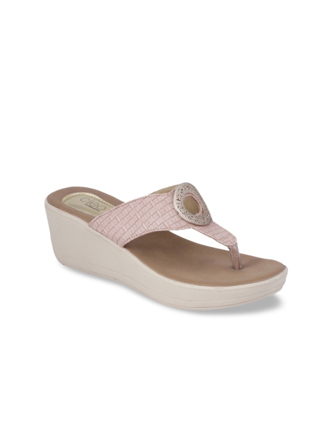 

Khadims Women Pink Woven Design Wedges