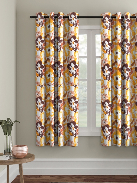 

Soumya Yellow & Brown Single Window Curtain