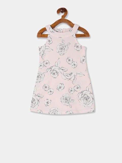 

The Childrens Place Girls Pink & Grey Floral Printed Playsuit