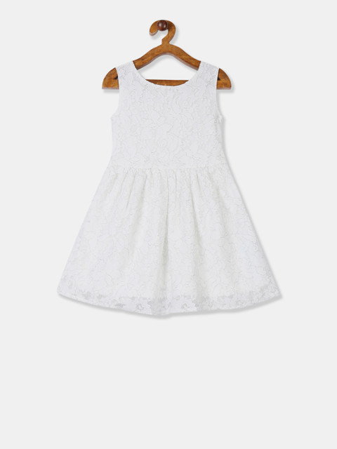 

The Childrens Place Girls White Solid A-Line Dress