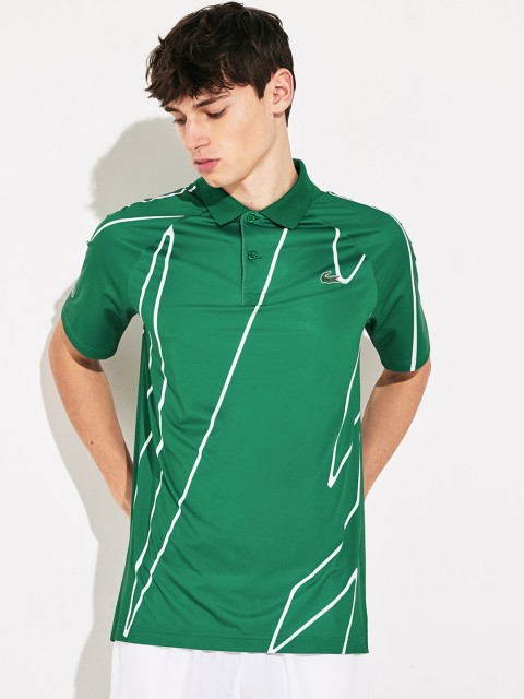 

Lacoste Men Green Printed Polo Collar T-shirt