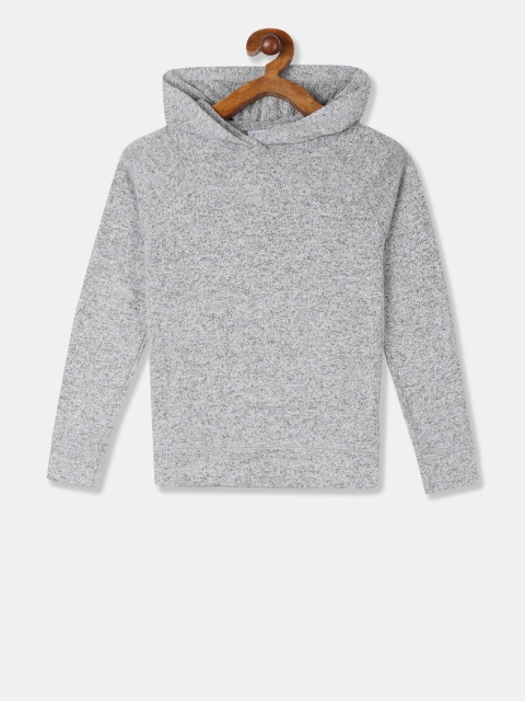 

GAP Girls Grey Solid Softspun Raglan Hooded T-Shirt