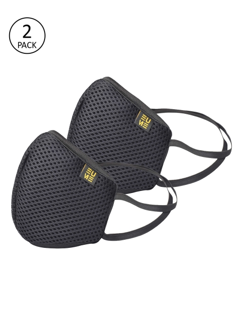 

EUME Unisex 2 Pcs Black 4-Ply Reusable Protective Outdoor Masks